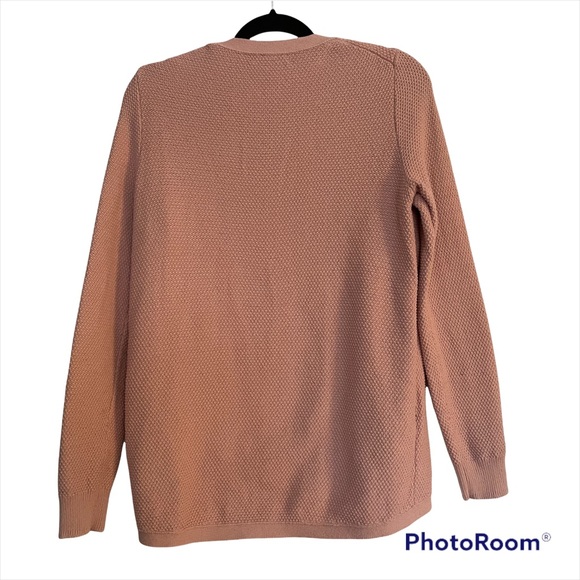 SOLD. Madewell | Wrap waffle knit rose pink sweater - Picture 6 of 10